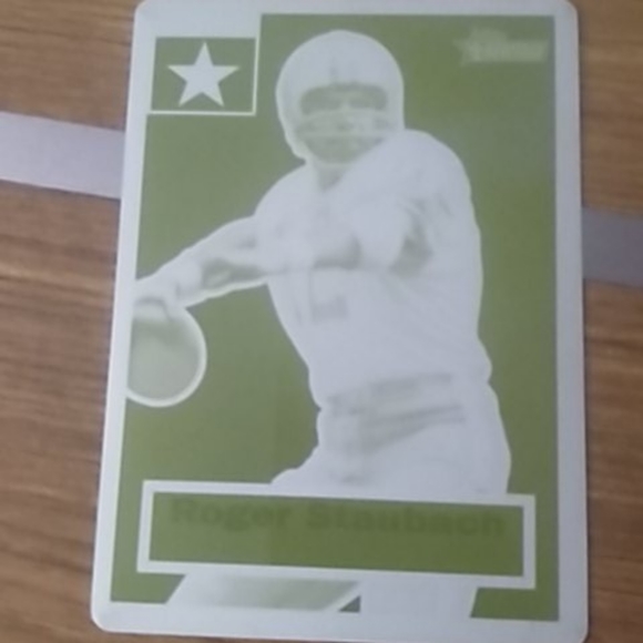 Roger Staubach 1/1 Yellow Printing Plate
